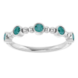 14K White Gold Natural Alexandrite Stackable Ring