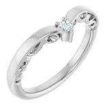 14K White .06 CTW Natural Diamond Contour Band