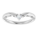 14K White .06 CTW Natural Diamond Contour Band