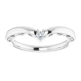 14K White .06 CTW Natural Diamond Contour Band