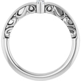 14K White .06 CTW Natural Diamond Contour Band