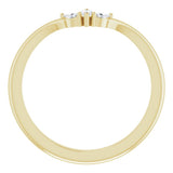 14K Yellow Gold 1/8 CTW Natural Diamond Three-Stone V Ring
