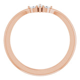14K Rose Gold 1/8 CTW Natural Diamond Three-Stone V Ring