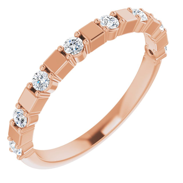 14K Rose 1/4 CTW Natural Diamond Anniversary Band