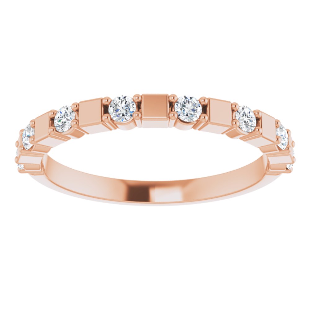 14K Rose 1/4 CTW Natural Diamond Anniversary Band