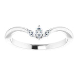 14K White Gold 1/8 CTW Natural Diamond Three-Stone V Ring