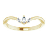 14K Yellow Gold 1/8 CTW Natural Diamond Three-Stone V Ring