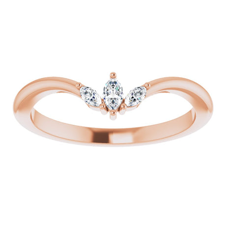 14K Rose Gold 1/8 CTW Natural Diamond Three-Stone V Ring