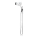 14K White Gold 1/8 CTW Natural Diamond Three-Stone V Ring