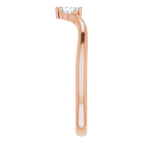 14K Rose Gold 1/8 CTW Natural Diamond Three-Stone V Ring
