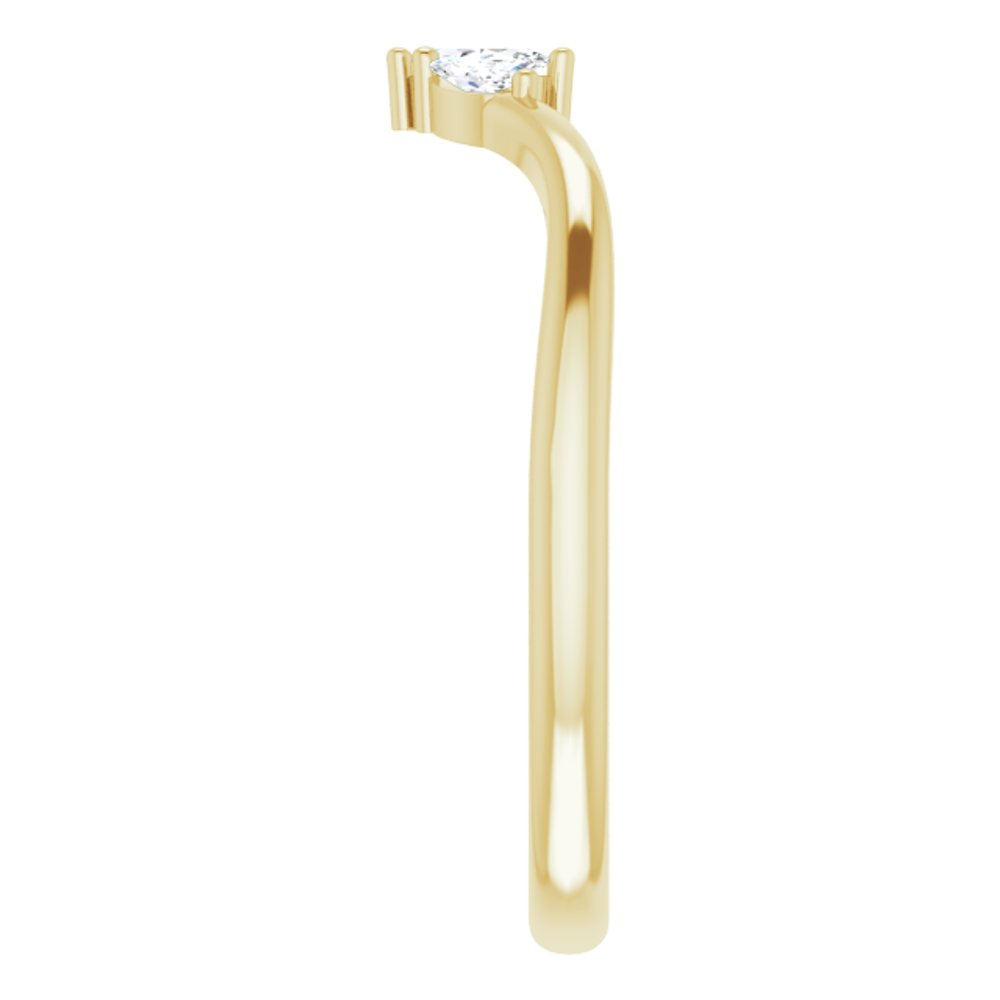 14K Yellow Gold 1/8 CTW Natural Diamond Three-Stone V Ring