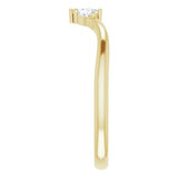 14K Yellow Gold 1/8 CTW Natural Diamond Three-Stone V Ring