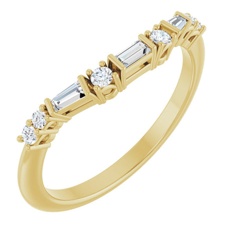 14K Yellow Gold 1/5 CTW Natural Diamond Contour Band 
