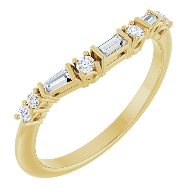14K Yellow Gold 1/5 CTW Natural Diamond Contour Band 