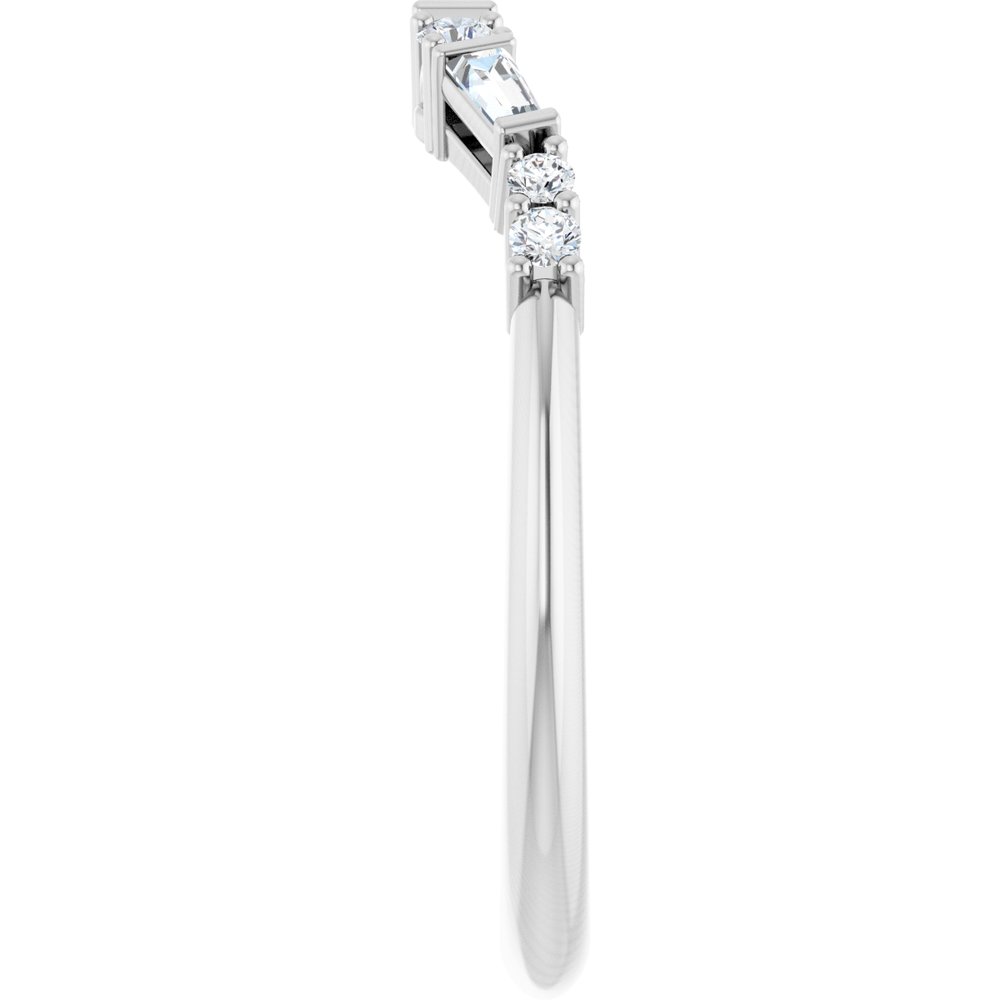 14K White Gold 1/5 CTW Lab-Grown Diamond Contour Band