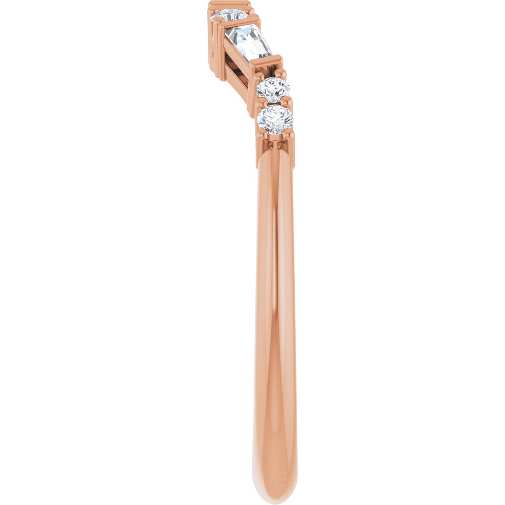 14K Rose 1/5 CTW Natural Diamond Contour Band