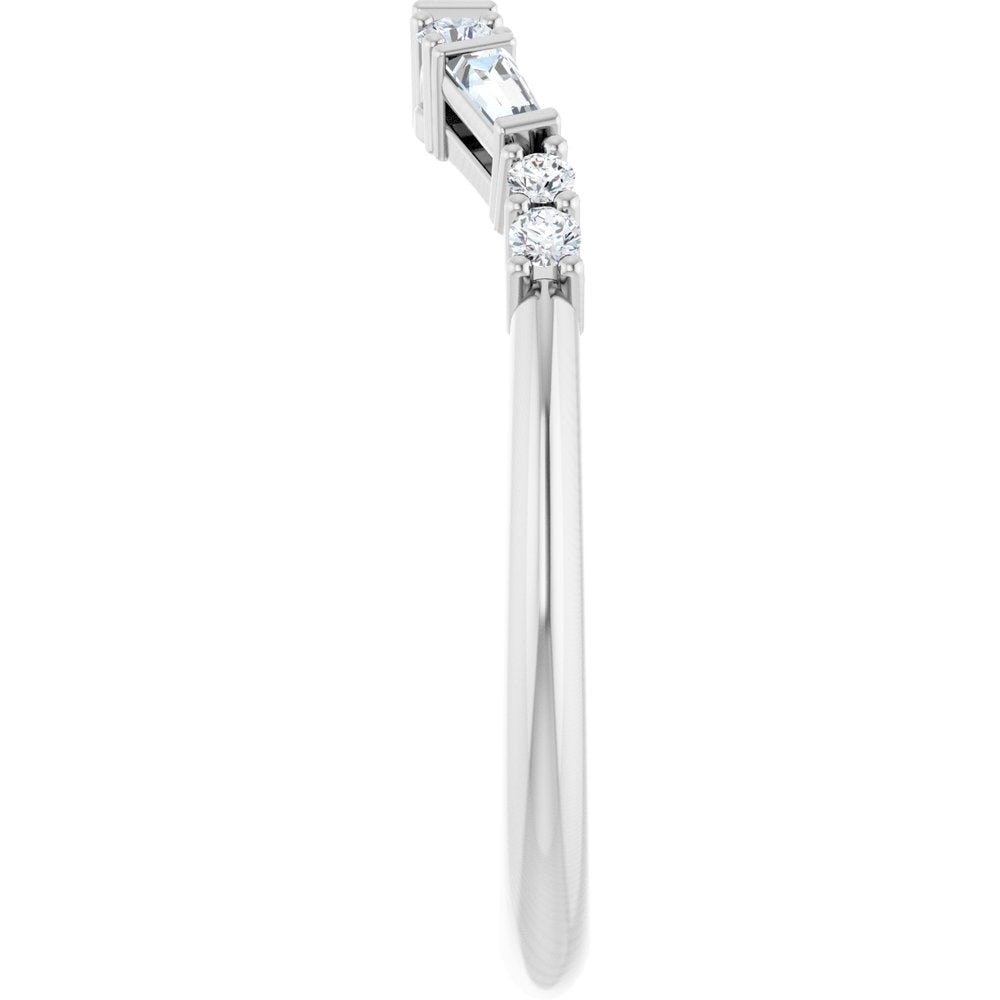 14K White Gold 1/5 CTW Natural Diamond Contour Band 