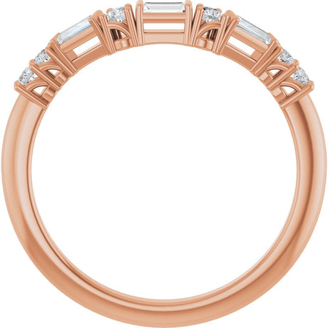 14K Rose 1/5 CTW Natural Diamond Contour Band