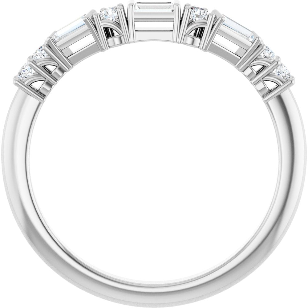 14K White Gold 1/5 CTW Natural Diamond Contour Band 