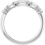 14K White Gold 1/5 CTW Natural Diamond Contour Band 