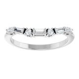 14K White Gold 1/5 CTW Natural Diamond Contour Band 