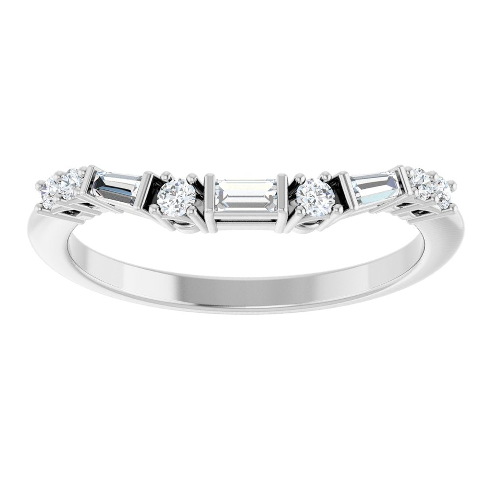 Platinum 1/5 CTW Natural Diamond Contour Band