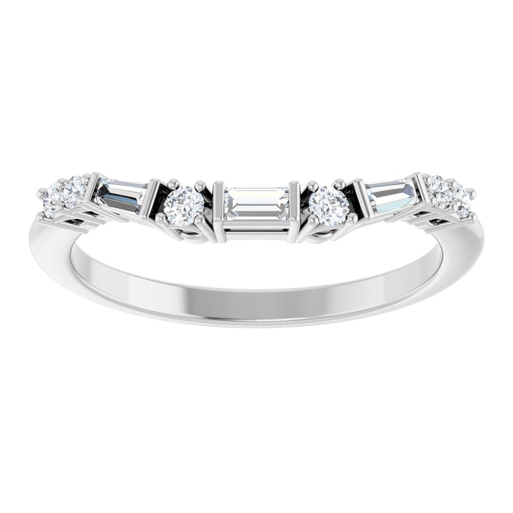 14K White Gold 1/5 CTW Lab-Grown Diamond Contour Band