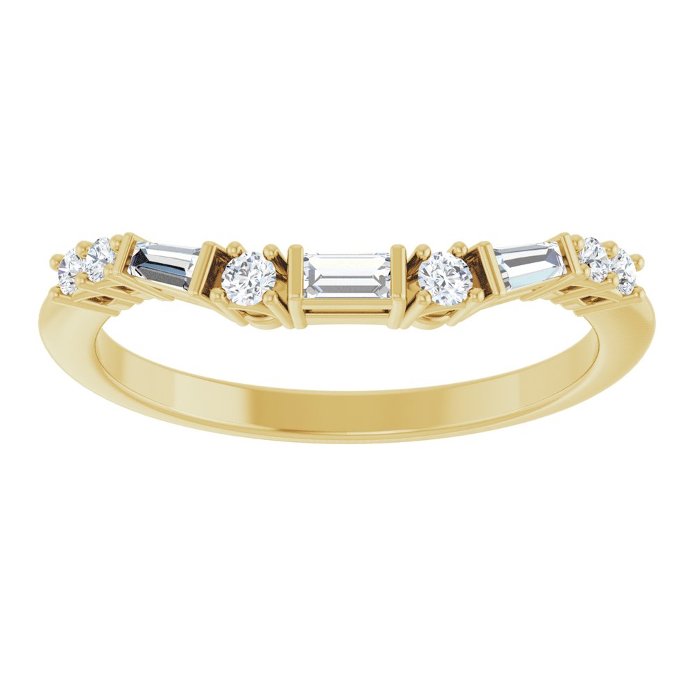 14K Yellow Gold 1/5 CTW Natural Diamond Contour Band 