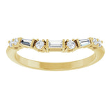 14K Yellow Gold 1/5 CTW Natural Diamond Contour Band 