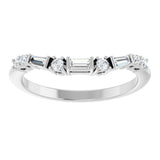 14K White 1/5 CTW Natural Diamond Contour Band