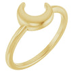 14K Yellow Crescent Moon Ring 