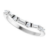 Platinum 1/5 CTW Natural Diamond Contour Band