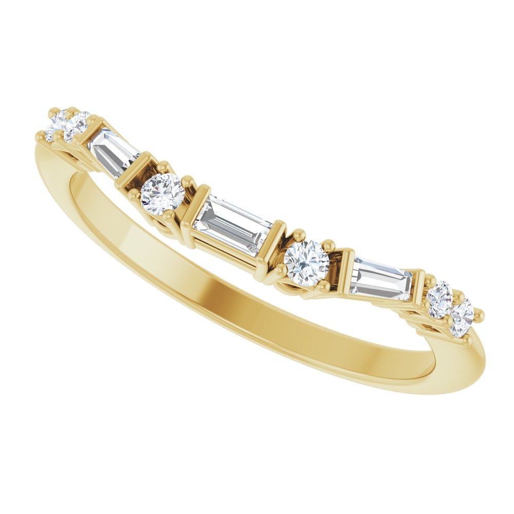 14K Yellow Gold 1/5 CTW Natural Diamond Contour Band 