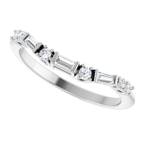 14K White Gold 1/5 CTW Lab-Grown Diamond Contour Band