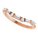 14K Rose 1/5 CTW Natural Diamond Contour Band