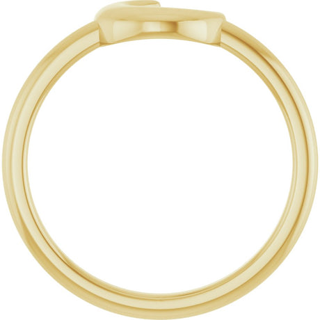 14K Yellow Crescent Moon Ring