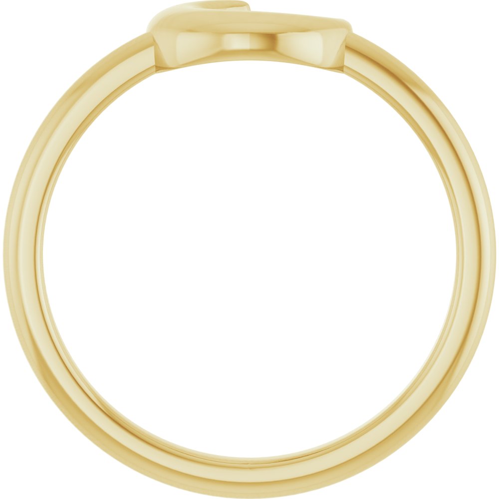 14K Yellow Crescent Moon Ring