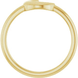 14K Yellow Crescent Moon Ring