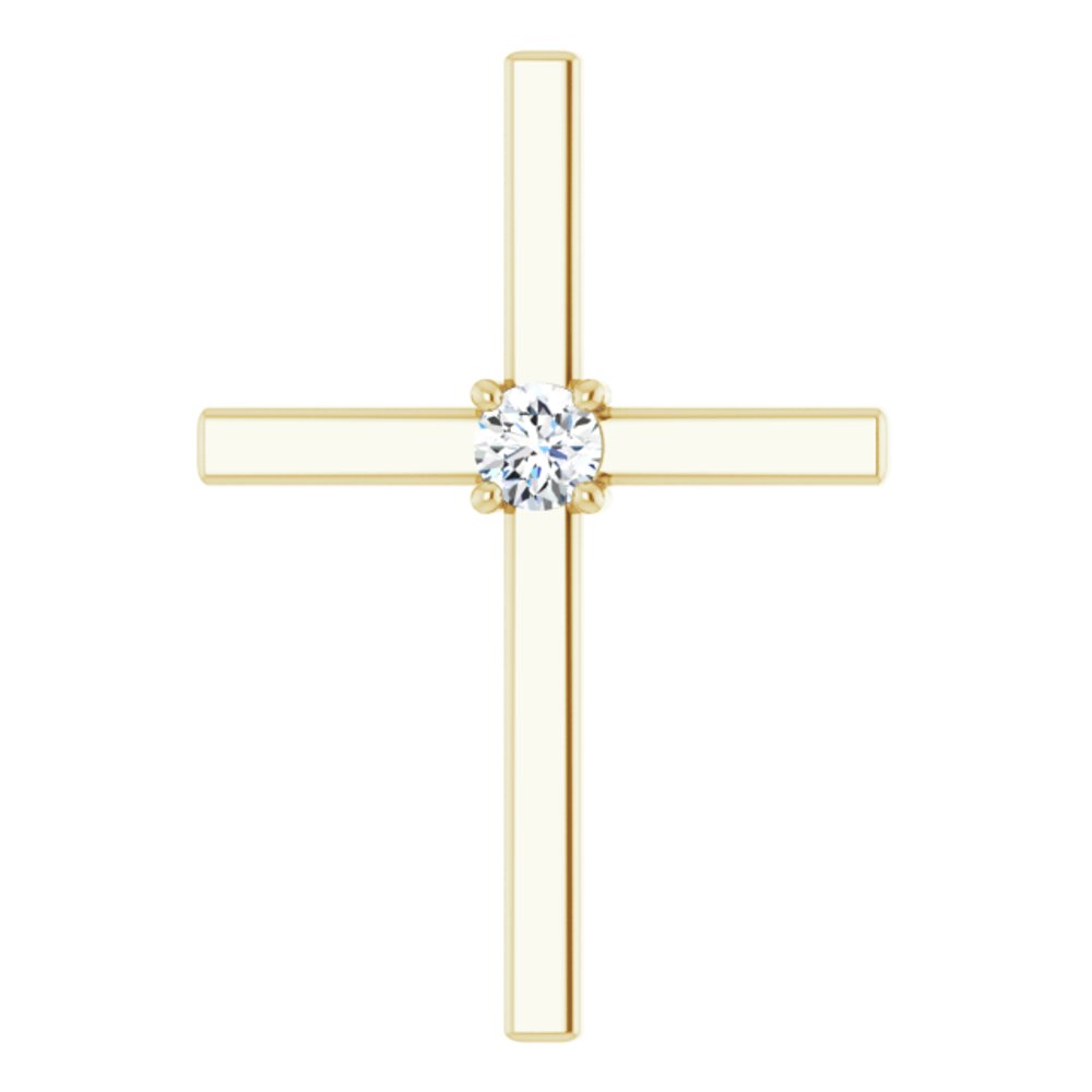 14K Yellow Gold .15 CT Natural Diamond Pendant  