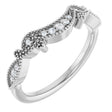 14K White .08 CTW Natural Diamond Contour Band  