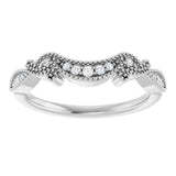 14K White .08 CTW Natural Diamond Contour Band