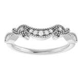 14K White .08 CTW Natural Diamond Contour Band