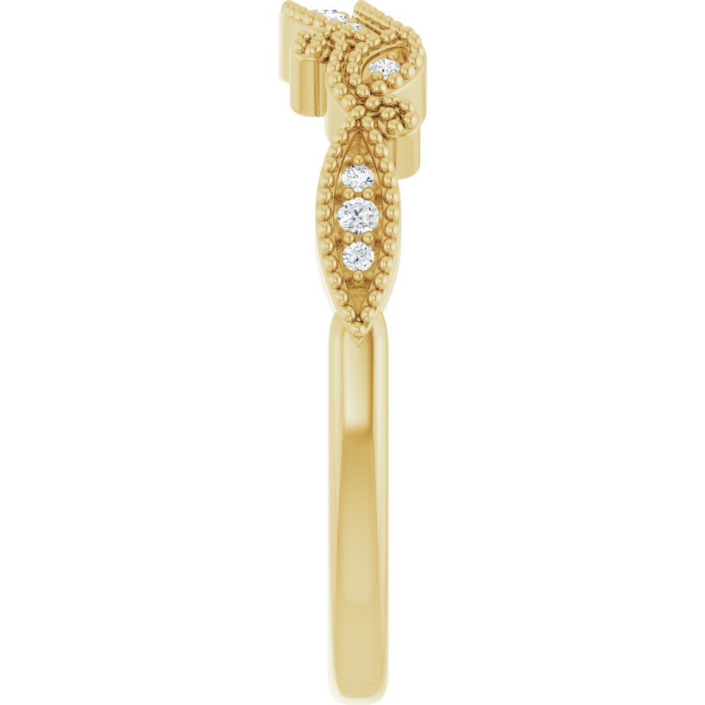 14K Yellow .08 CTW Natural Diamond Contour Band