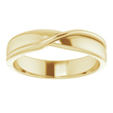 14K Yellow Gold 5 mm Criss-Cross Half Round Band Size 10