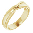14K Yellow Gold 5 mm Criss-Cross Half Round Band Size 10