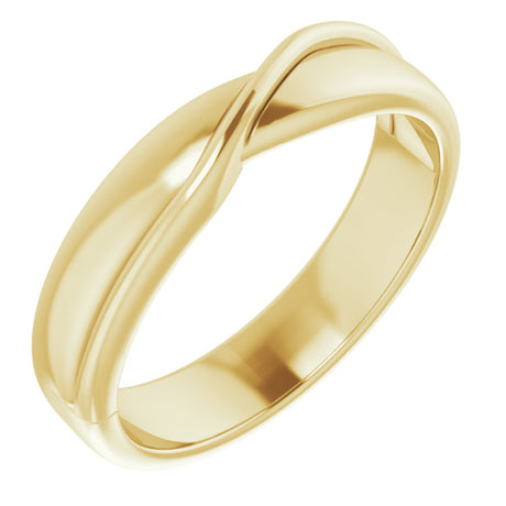 14K Yellow Gold 5 mm Criss-Cross Half Round Band Size 10