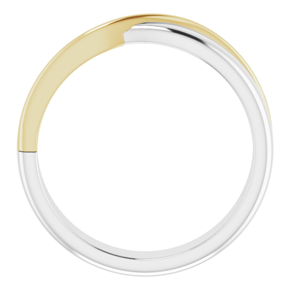 Platinum & 18K Yellow Gold 5 mm Criss-Cross Half Round Band Size 11