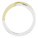 Platinum & 18K Yellow Gold 5 mm Criss-Cross Half Round Band Size 11