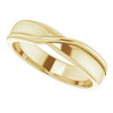14K Yellow Gold 5 mm Criss-Cross Half Round Band Size 10