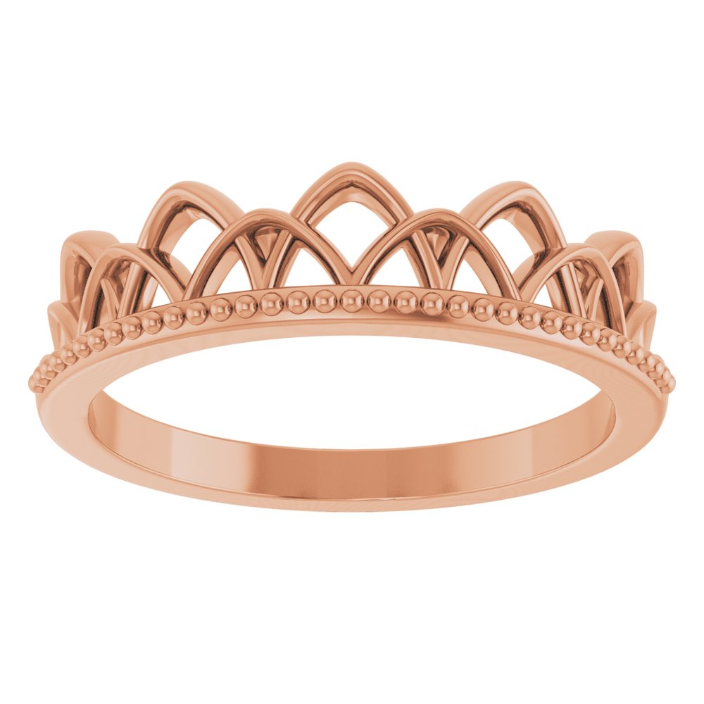 14K Rose Stackable Crown Ring